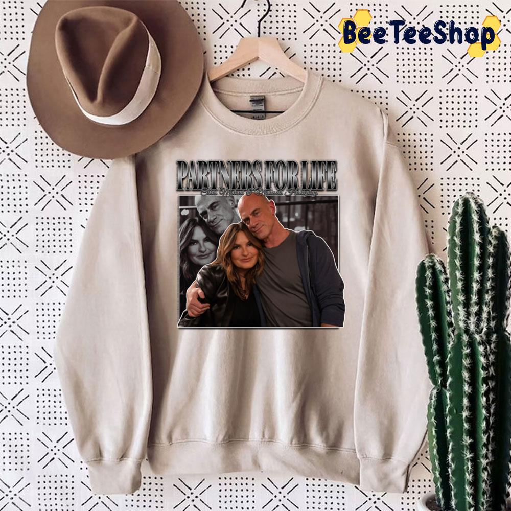 90's Vintage Art Partners For Life Mariska Hargitay And Chris Meloni Unisex Sweatshirt 90's Vintage Art Partners For Life Mariska Hargitay And Chris Meloni Unisex Sweatshirt