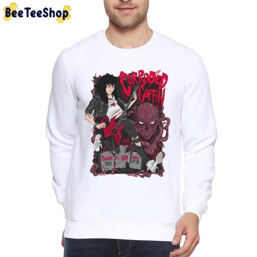 Art Eddie Munson Playing Guitar Corroded Coffin Stragner Things 4 Unisex T-Shirt