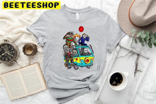 Halloween Horror Movie In Hippie Car Trending Unisex T-Shirt