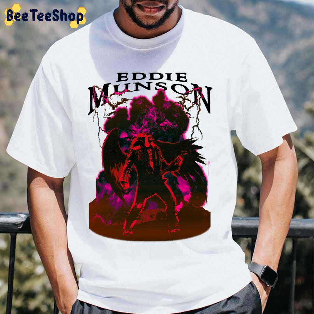 Retro Eddie Munson Playing Guitar Stragner Things 4 Unisex T-Shirt Retro Eddie Munson Playing Guitar Stragner Things 4 Unisex T-Shirt
