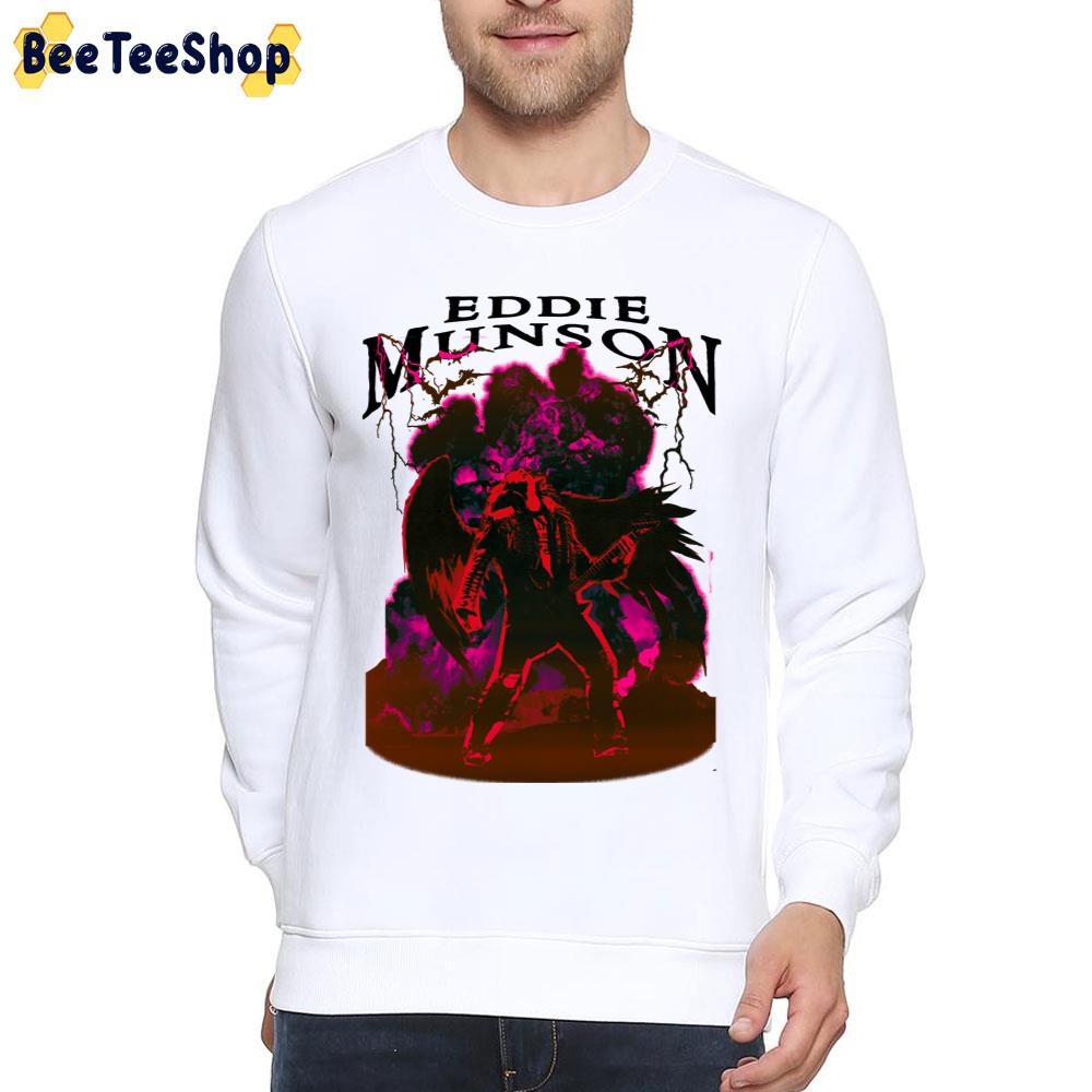 Retro Eddie Munson Playing Guitar Stragner Things 4 Unisex T-Shirt Retro Eddie Munson Playing Guitar Stragner Things 4 Unisex T-Shirt
