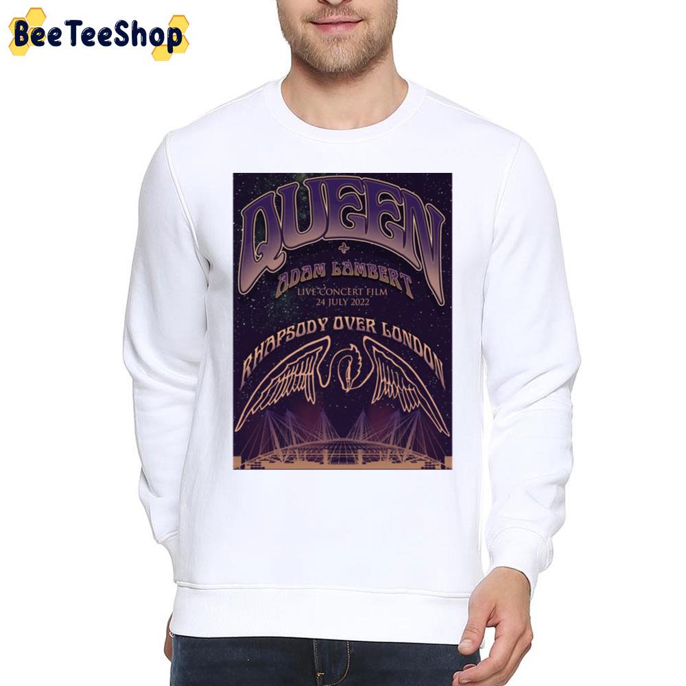 Rhapsody Over London 2022 Queen + Adam Lambert Live Concert Film Unisex T-Shirt Rhapsody Over London 2022 Queen + Adam Lambert Live Concert Film Unisex T-Shirt