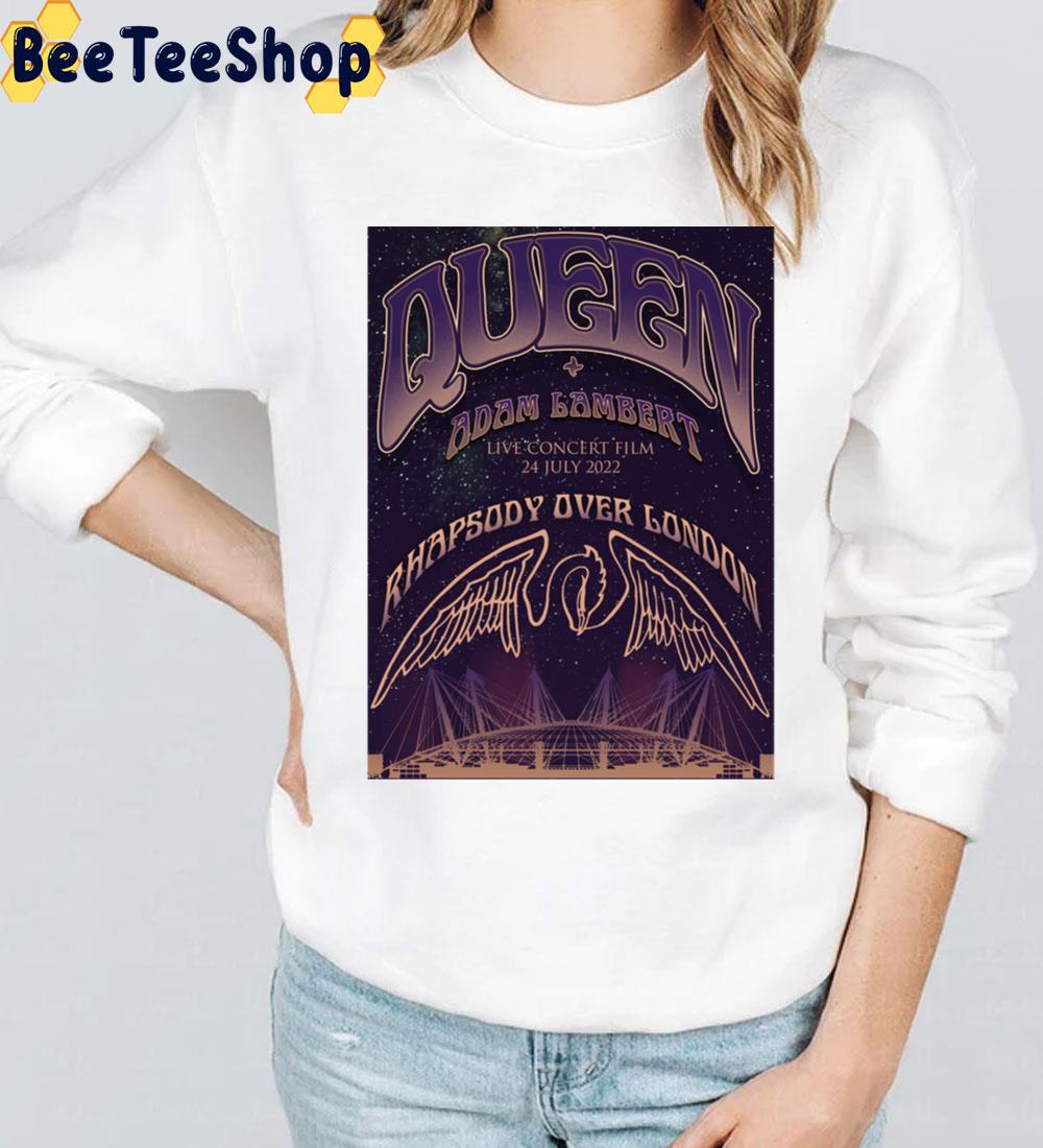 Rhapsody Over London 2022 Queen + Adam Lambert Live Concert Film Unisex T-Shirt Rhapsody Over London 2022 Queen + Adam Lambert Live Concert Film Unisex T-Shirt