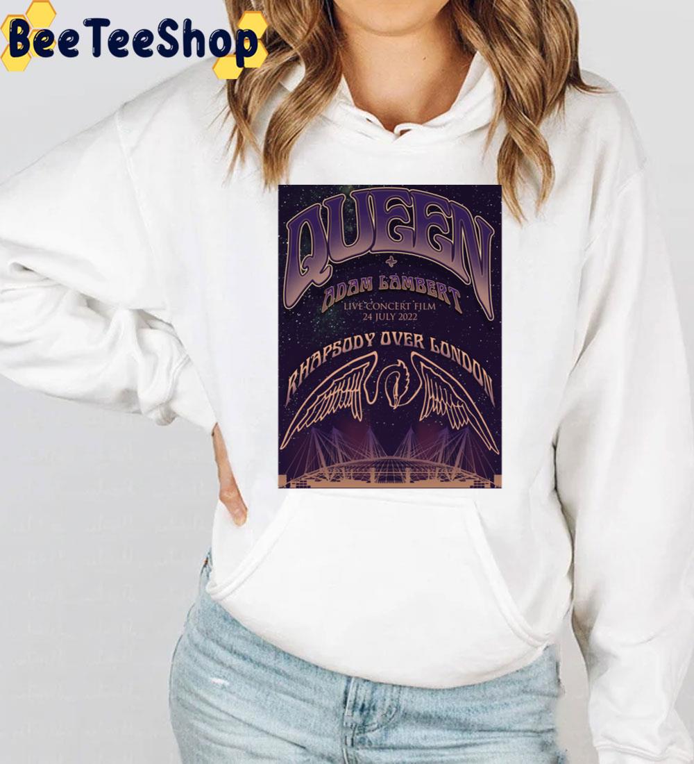 Rhapsody Over London 2022 Queen + Adam Lambert Live Concert Film Unisex T-Shirt Rhapsody Over London 2022 Queen + Adam Lambert Live Concert Film Unisex T-Shirt