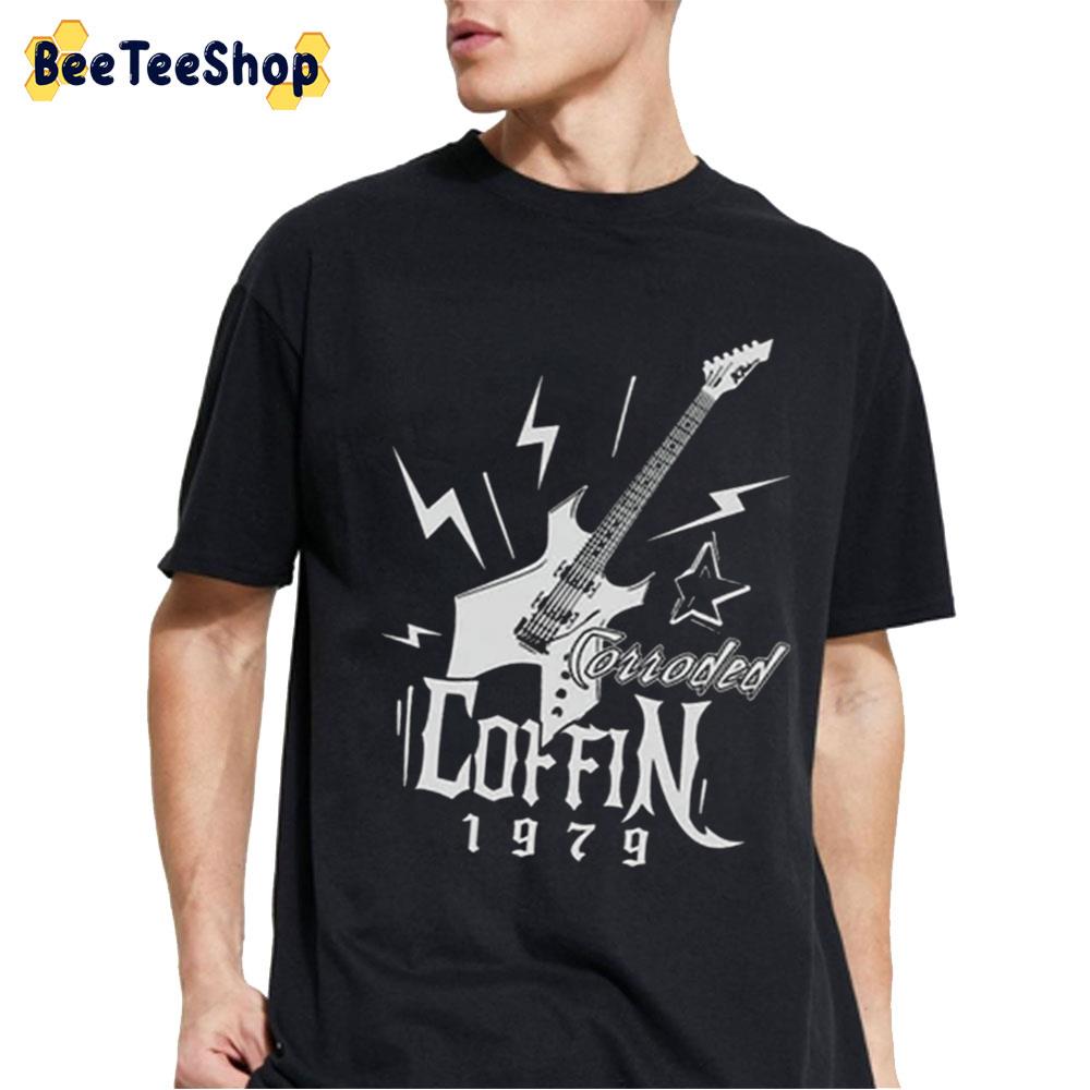 Rock Guitar Corroded Coffin 1979 Eddie Munson Stranger Things 4 Unisex T-Shirt Rock Guitar Corroded Coffin 1979 Eddie Munson Stranger Things 4 Unisex T-Shirt