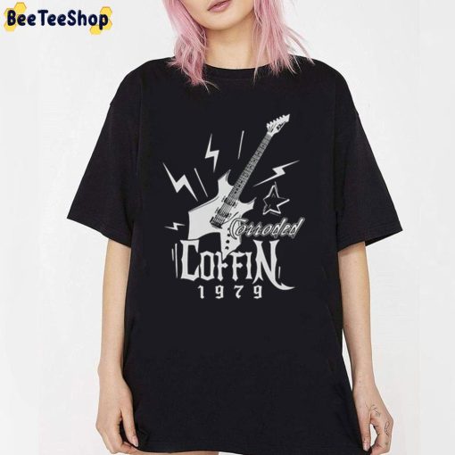 Rock Guitar Corroded Coffin 1979 Eddie Munson Stranger Things 4 Unisex T-Shirt