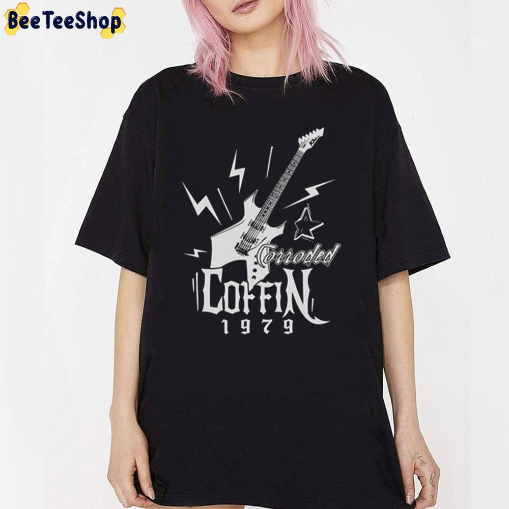 Rock Guitar Corroded Coffin 1979 Eddie Munson Stranger Things 4 Unisex T-Shirt Rock Guitar Corroded Coffin 1979 Eddie Munson Stranger Things 4 Unisex T-Shirt