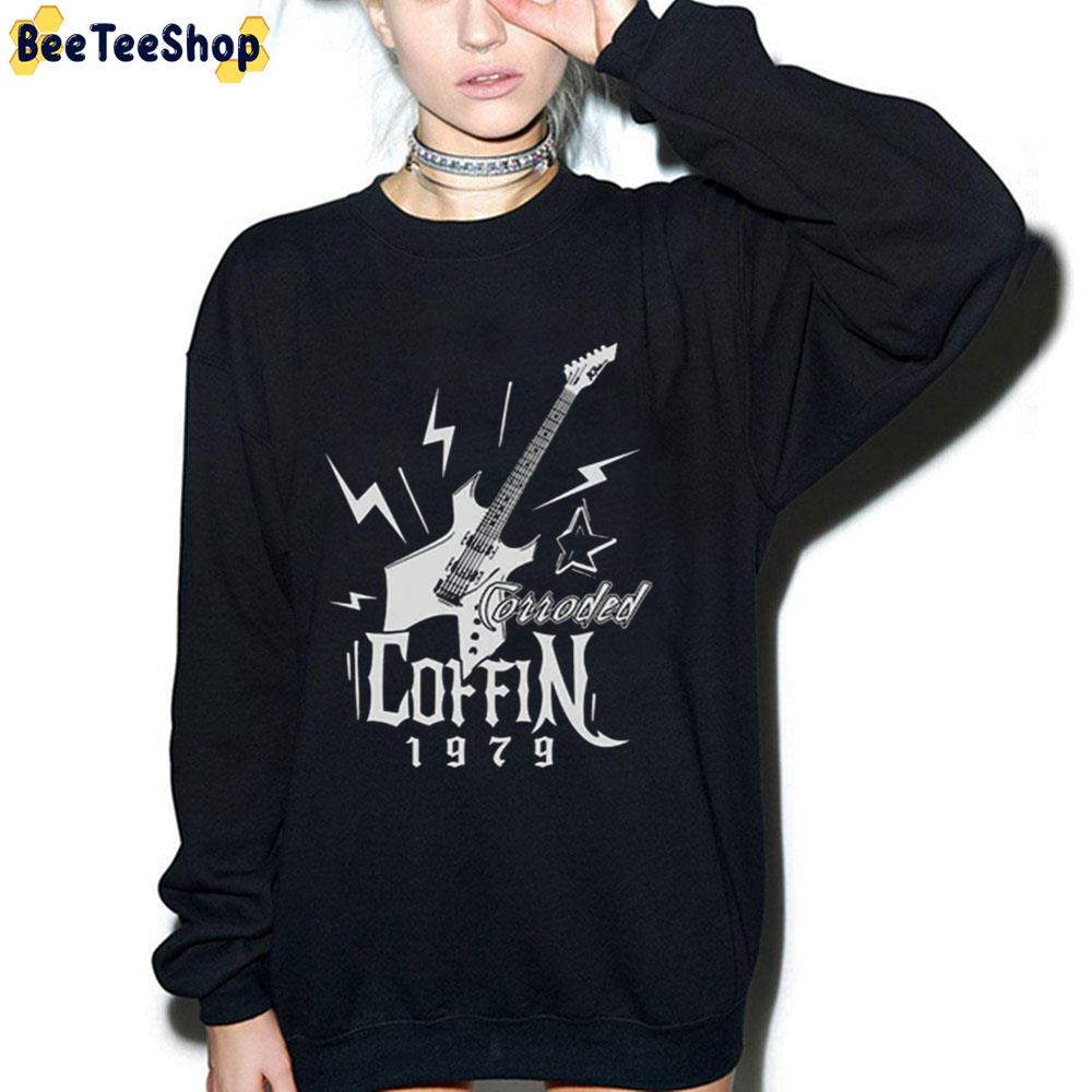 Rock Guitar Corroded Coffin 1979 Eddie Munson Stranger Things 4 Unisex T-Shirt Rock Guitar Corroded Coffin 1979 Eddie Munson Stranger Things 4 Unisex T-Shirt