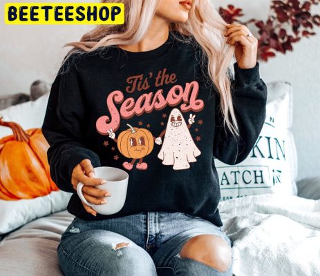 Ghost And Pumpkin Tis The Season To Be Spooky Trending Unisex T-Shirt Ghost And Pumpkin Tis The Season To Be Spooky Trending Unisex T-Shirt