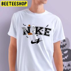Witch And Skeleton In The Halloween Nike Logo Unisex T-Shirt