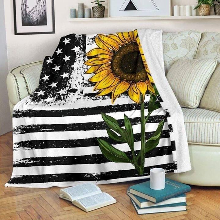 American Flag Sunflower Premium Comfy Sofa Throw Blanket American Flag Sunflower Premium Comfy Sofa Throw Blanket