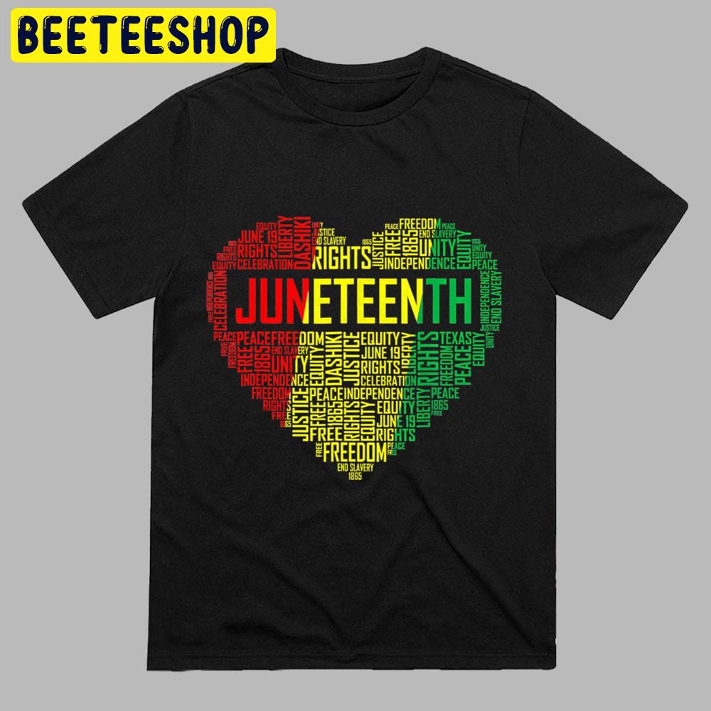 Art Juneteenth Heart Black History Afro American African Freedom Unisex T-Shirt Art Juneteenth Heart Black History Afro American African Freedom Unisex T-Shirt