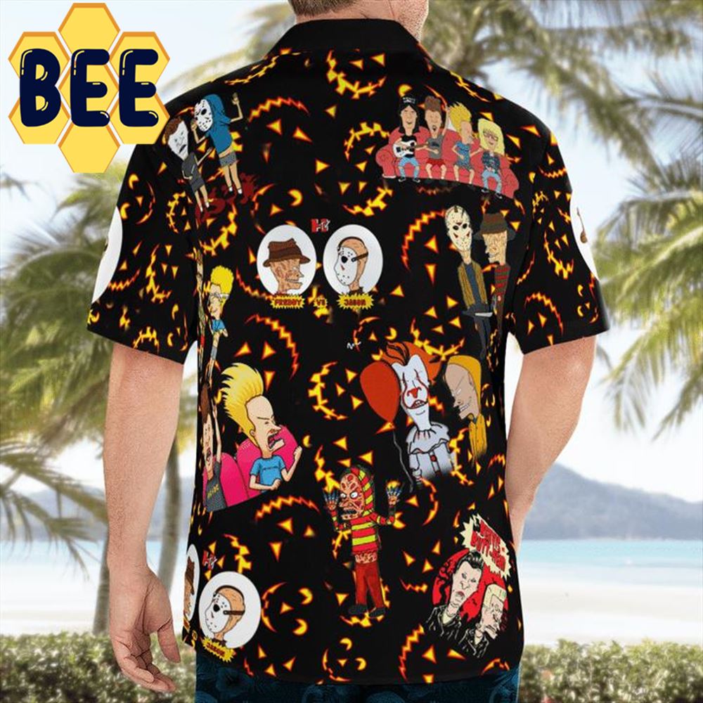 Beavis And Butt Head Horror Characters Halloween Hawaiian Shirt Beavis And Butt Head Horror Characters Halloween Hawaiian Shirt