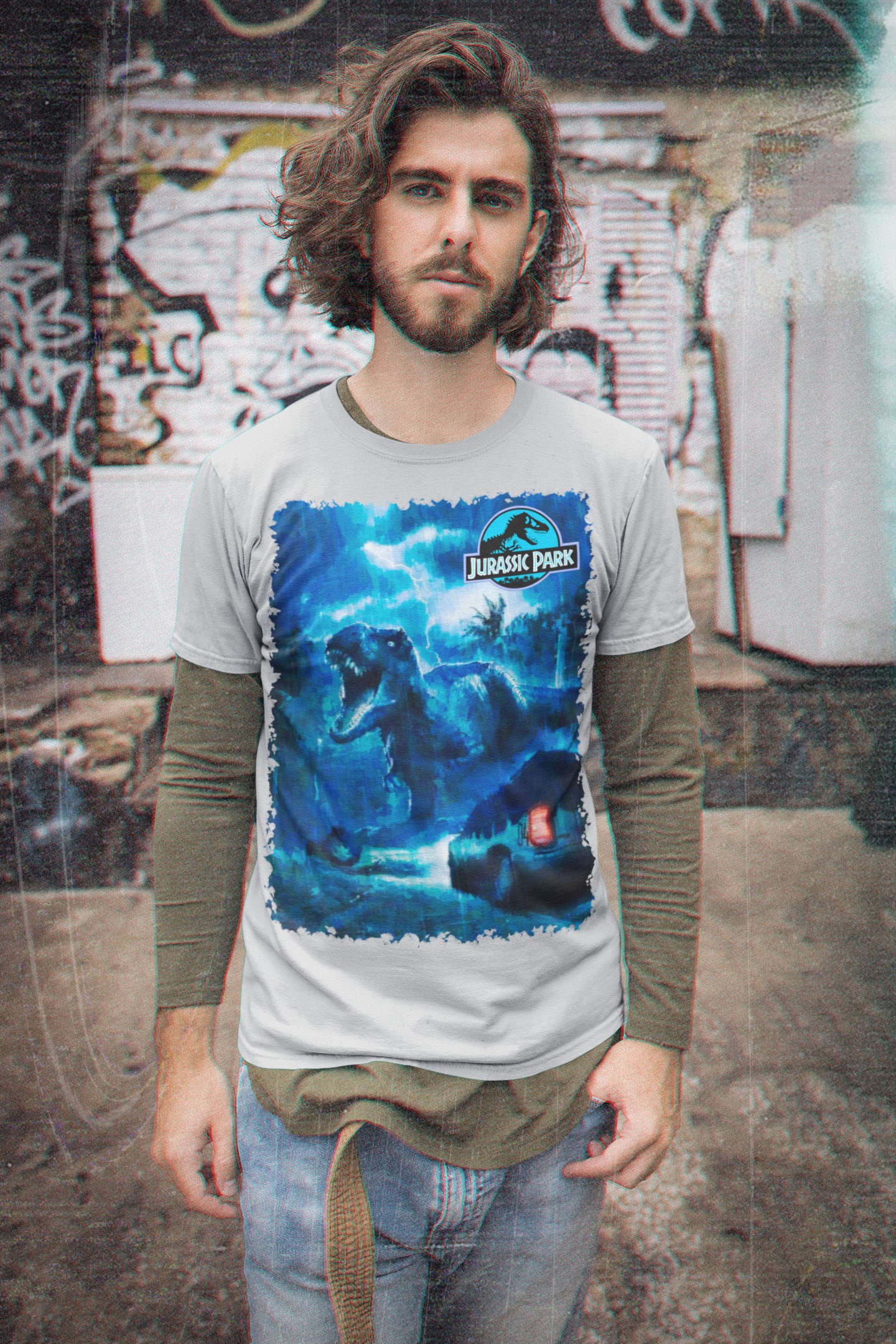 Blue Art Jurassic Park Movie Halloween Unisex T-Shirt Blue Art Jurassic Park Movie Halloween Unisex T-Shirt