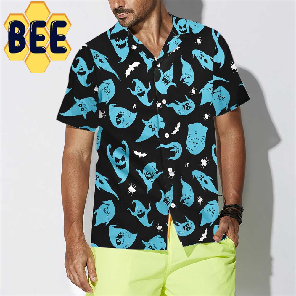 Blue Ghosts Halloween Hawaiian Shirt Blue Ghosts Halloween Hawaiian Shirt