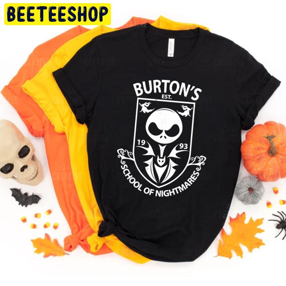 Burton's School Of Nightmares The Nightmare Before Christmas Halloween Unisex T-Shirt Burton's School Of Nightmares The Nightmare Before Christmas Halloween Unisex T-Shirt