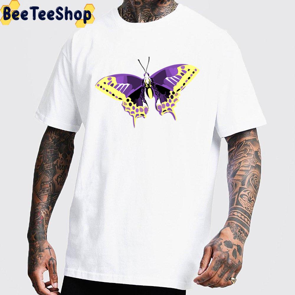 Butterfly Design Nonbinary Pride Unisex T-Shirt Butterfly Design Nonbinary Pride Unisex T-Shirt