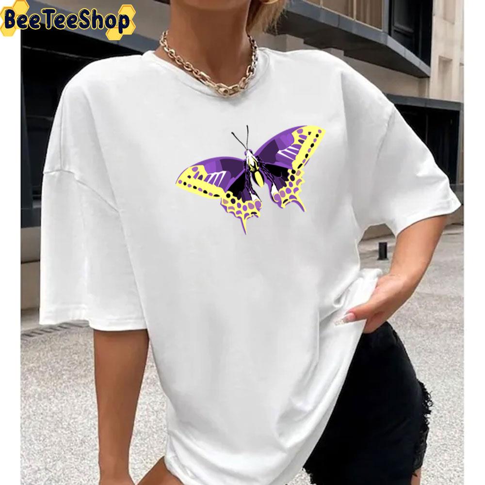 Butterfly Design Nonbinary Pride Unisex T-Shirt Butterfly Design Nonbinary Pride Unisex T-Shirt