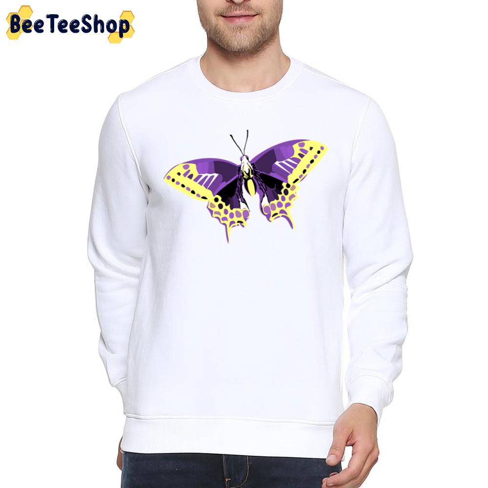 Butterfly Design Nonbinary Pride Unisex T-Shirt Butterfly Design Nonbinary Pride Unisex T-Shirt
