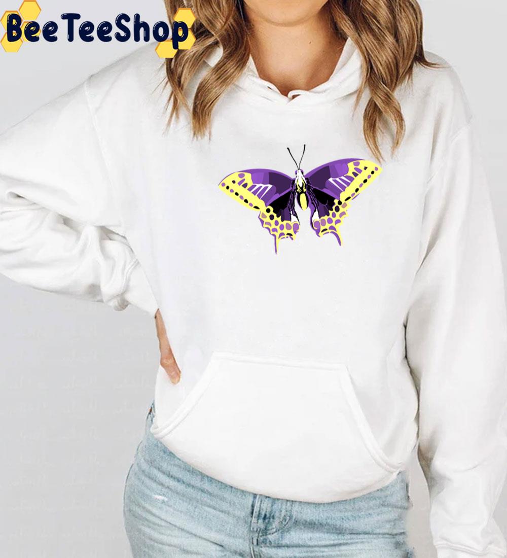 Butterfly Design Nonbinary Pride Unisex T-Shirt Butterfly Design Nonbinary Pride Unisex T-Shirt