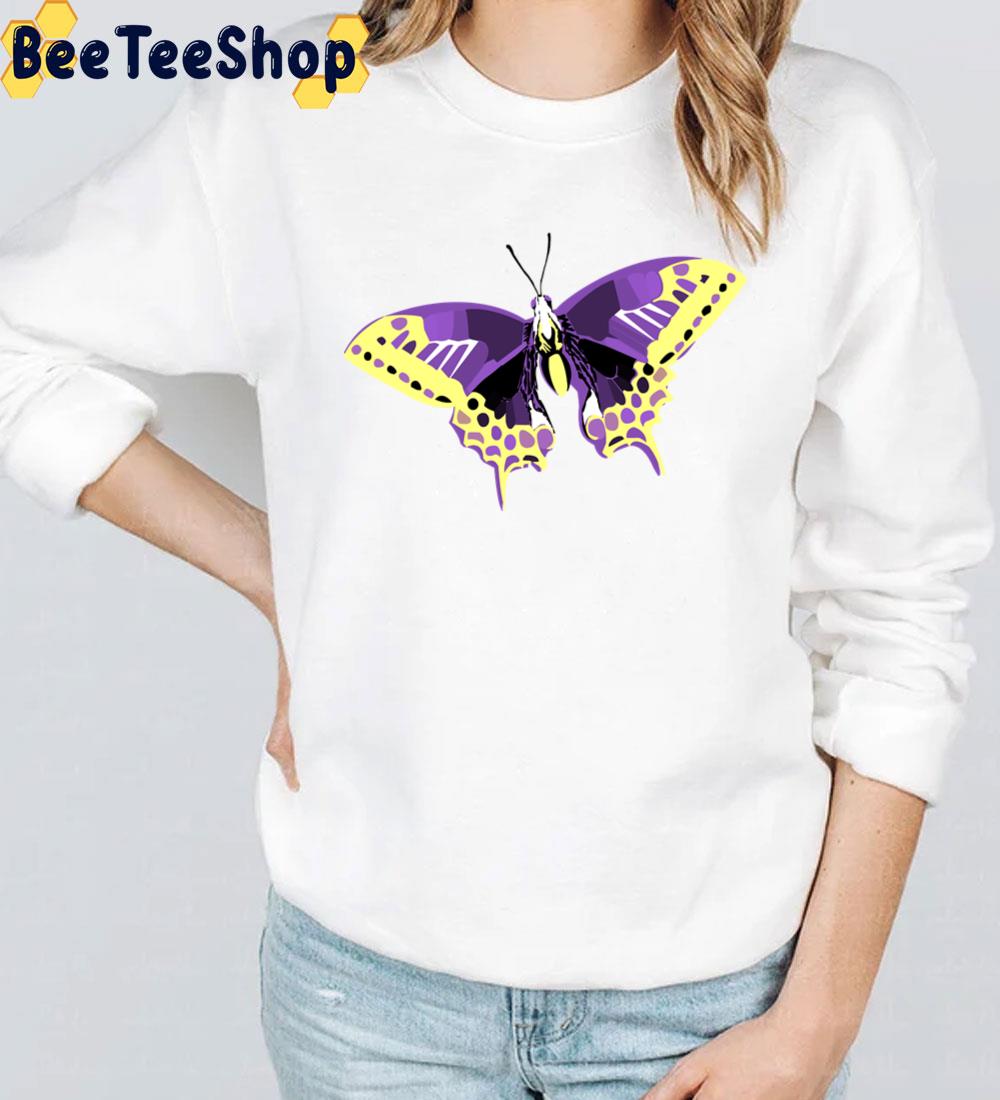 Butterfly Design Nonbinary Pride Unisex T-Shirt Butterfly Design Nonbinary Pride Unisex T-Shirt