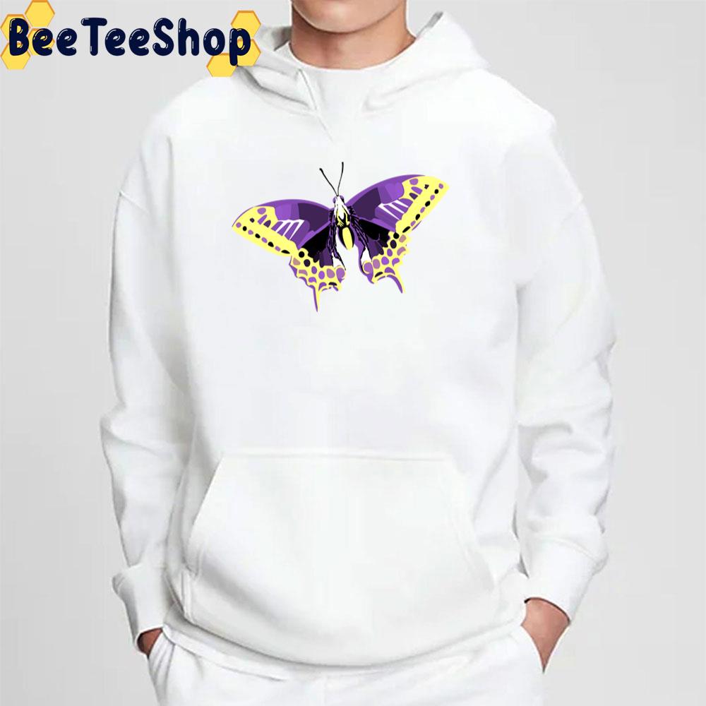 Butterfly Design Nonbinary Pride Unisex T-Shirt Butterfly Design Nonbinary Pride Unisex T-Shirt