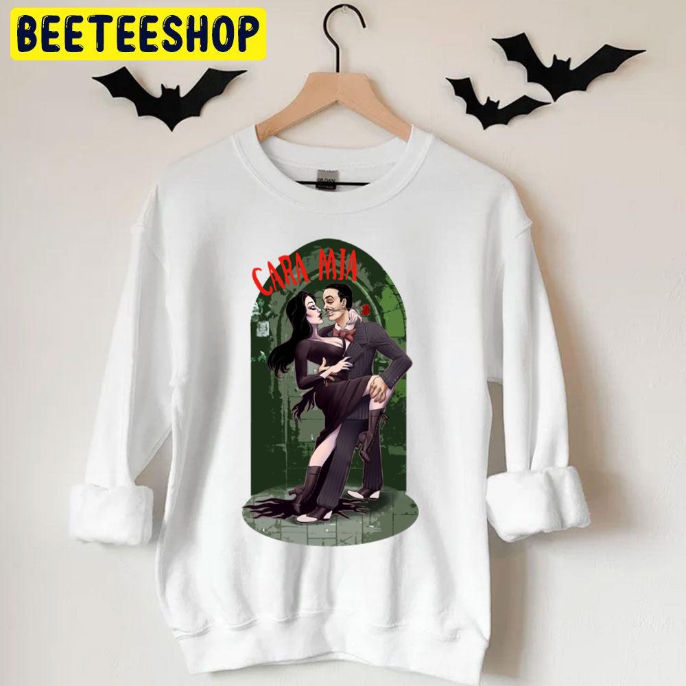 Cara Mia Morticia And Gomez The Addams Family Halloween Unisex T-Shirt Cara Mia Morticia And Gomez The Addams Family Halloween Unisex T-Shirt