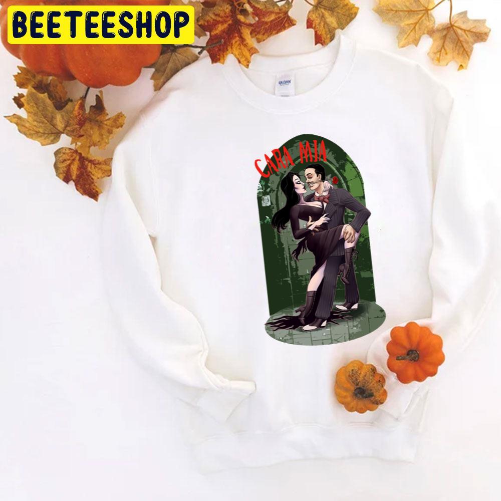 Cara Mia Morticia And Gomez The Addams Family Halloween Unisex T-Shirt Cara Mia Morticia And Gomez The Addams Family Halloween Unisex T-Shirt
