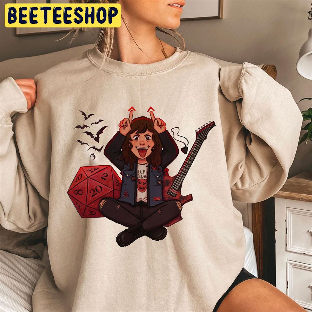 Cartoon Art Eddie Munson Stranger Things 4 Unisex Sweatshirt Cartoon Art Eddie Munson Stranger Things 4 Unisex Sweatshirt