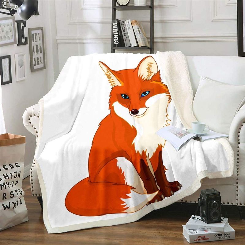 Cartoon Red Fox Premium Comfy Sofa Throw Blanket Cartoon Red Fox Premium Comfy Sofa Throw Blanket