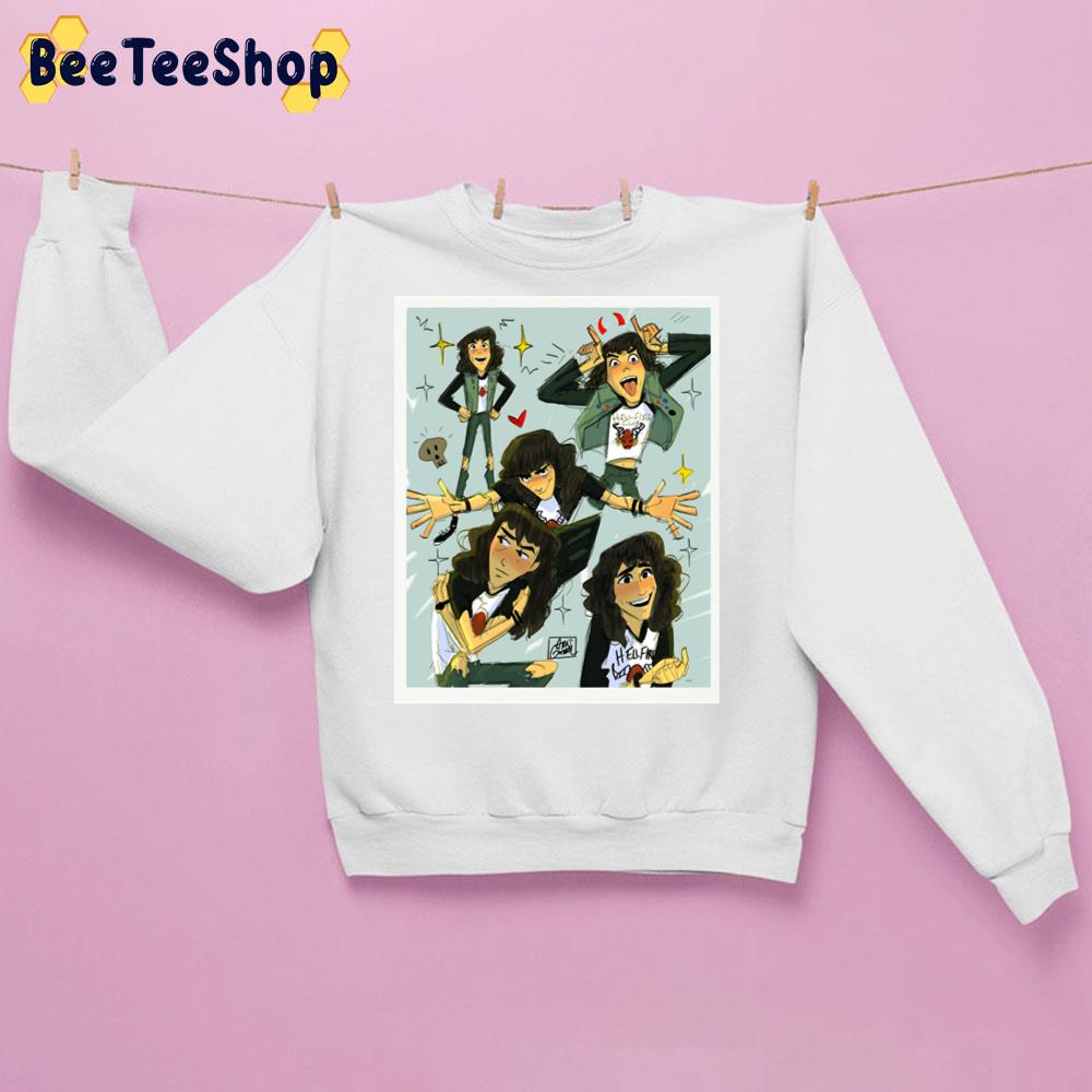 Cartoon Style Eddie Munson Stragner Things 4 2022 Mvoie Unisex Sweatshirt Cartoon Style Eddie Munson Stragner Things 4 2022 Mvoie Unisex Sweatshirt