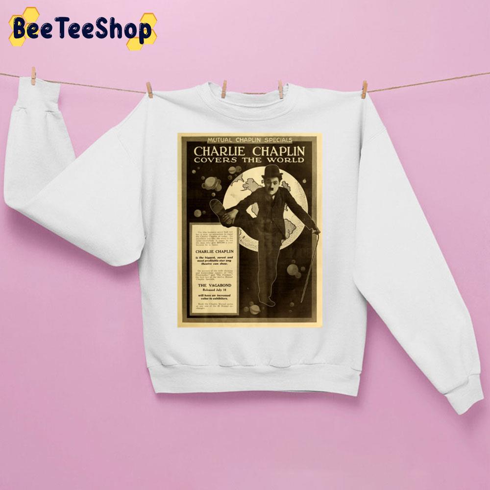 Charile Chaplin Covers The World Vintage Art Unisex Sweatshirt Charile Chaplin Covers The World Vintage Art Unisex Sweatshirt