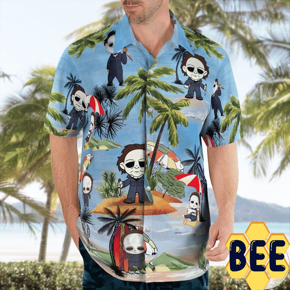 Chibi Michael Myers Halloween Hawaiian Shirt Chibi Michael Myers Halloween Hawaiian Shirt
