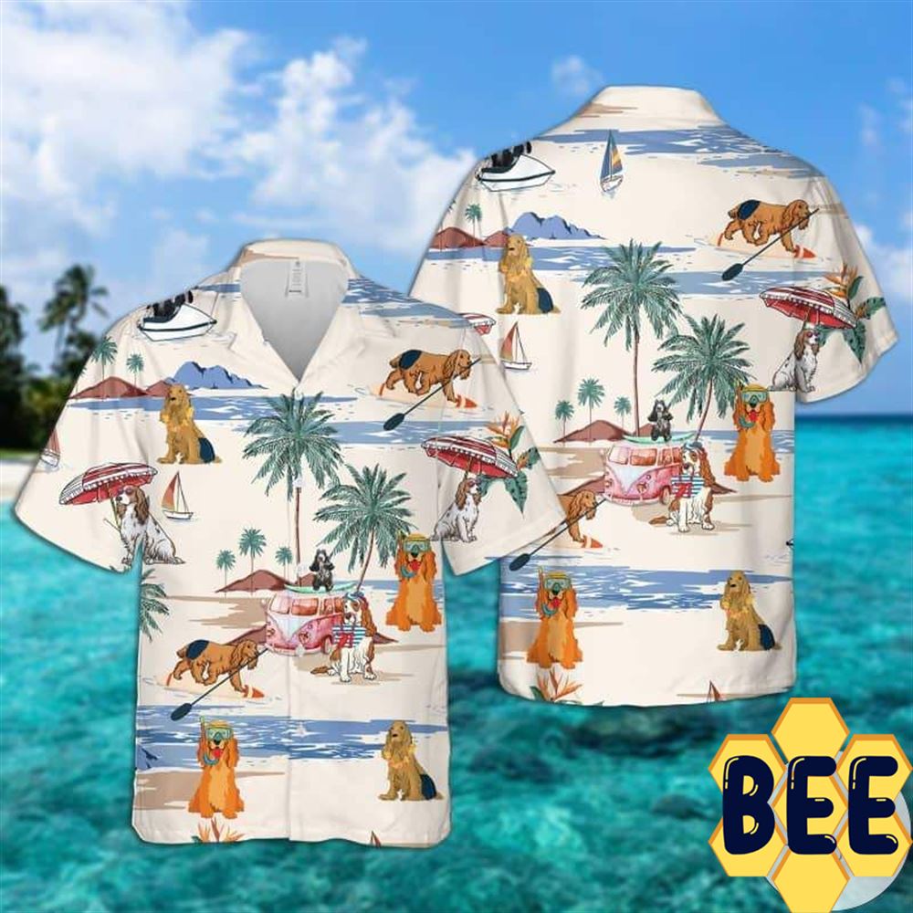 Cocker Spaniel Summer Beach Hawaiian Shirt Cocker Spaniel Summer Beach Hawaiian Shirt