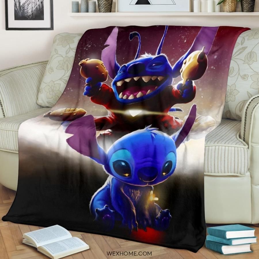 Cute Crazy Stitch Best Seller Fleece Blanket Throw Blanket Gift Cute Crazy Stitch Best Seller Fleece Blanket Throw Blanket Gift