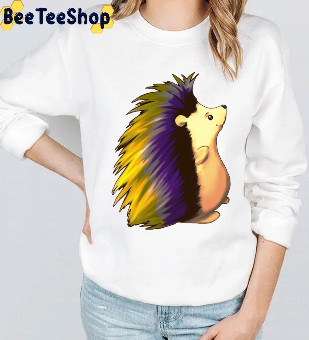 Cute Hedgehog Nonbinary Pride Unisex T-Shirt Cute Hedgehog Nonbinary Pride Unisex T-Shirt