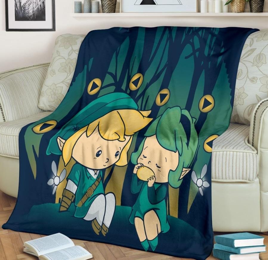Cute Link And Princess Zelda Legend Of Zelda Best Seller Fleece Blanket Throw Blanket Gift Cute Link And Princess Zelda Legend Of Zelda Best Seller Fleece Blanket Throw Blanket Gift