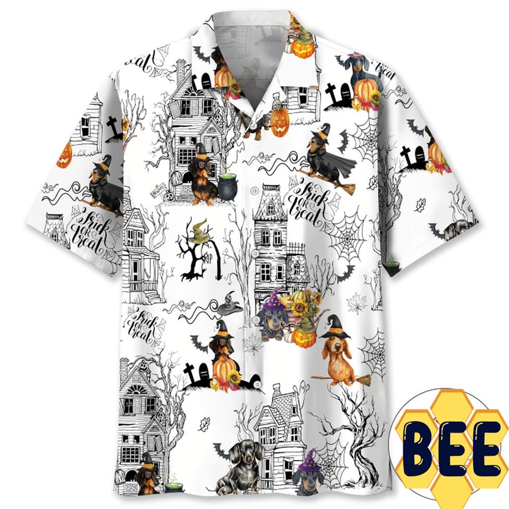 Dachshund Halloween Hawaiian Shirt Dachshund Halloween Hawaiian Shirt