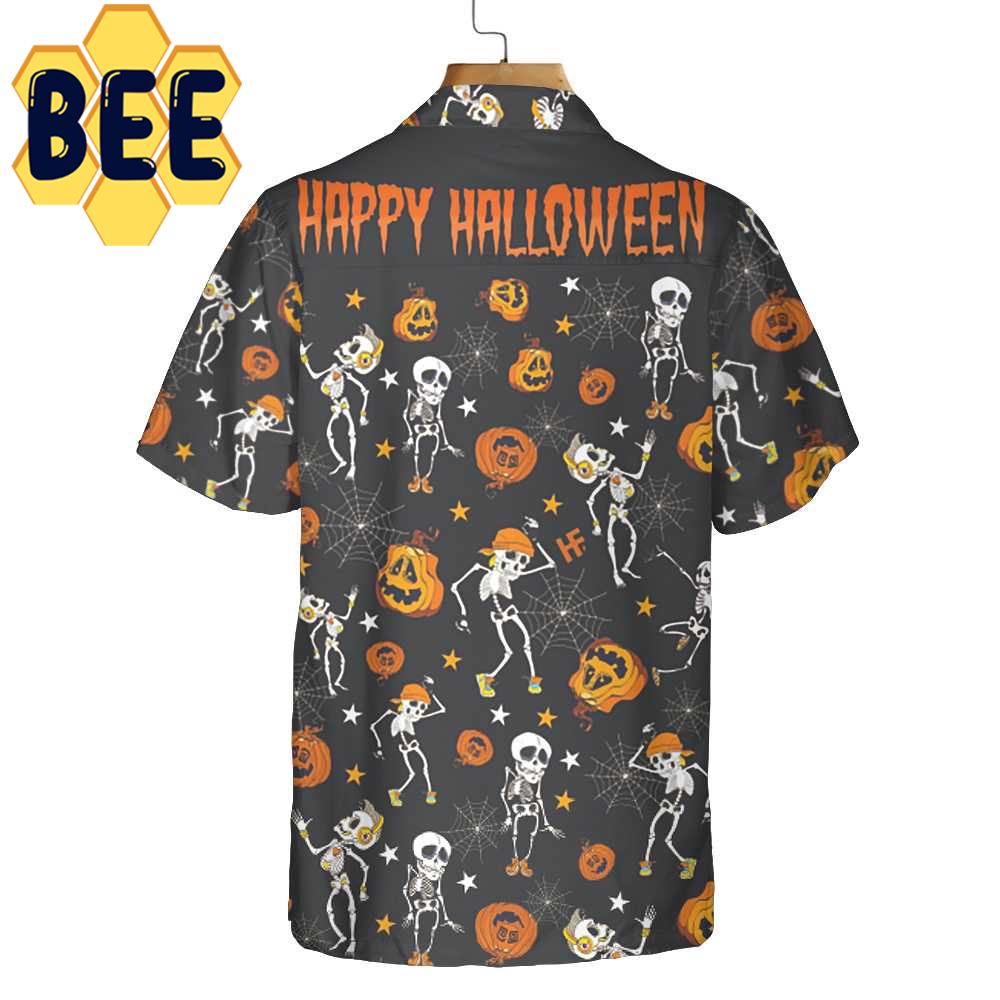Dancing Skeletons Happy Halloween Hawaiian Shirt Dancing Skeletons Happy Halloween Hawaiian Shirt