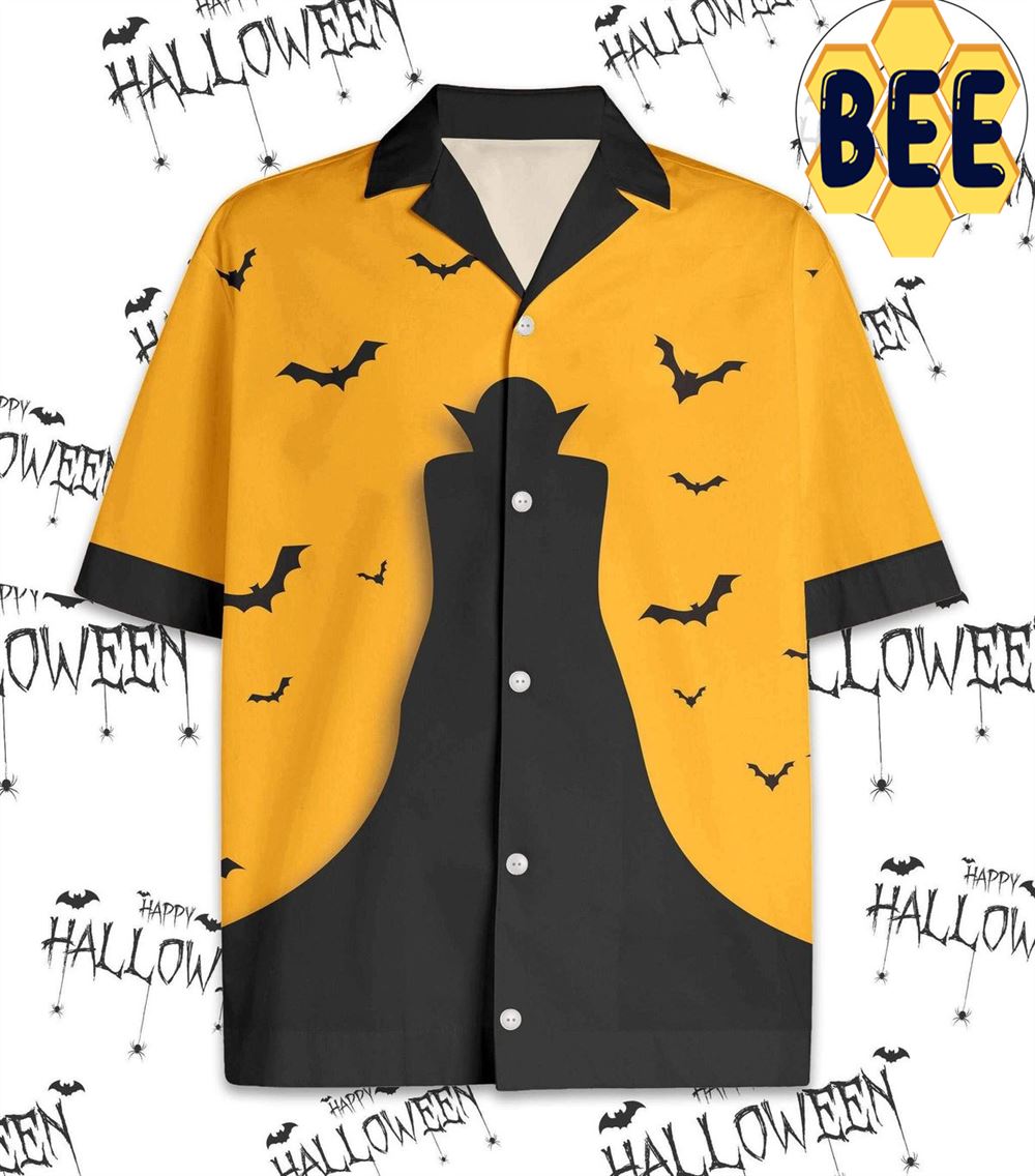 Dracula Black and Yellow Halloween Hawaiian Shirts Dracula Black and Yellow Halloween Hawaiian Shirts