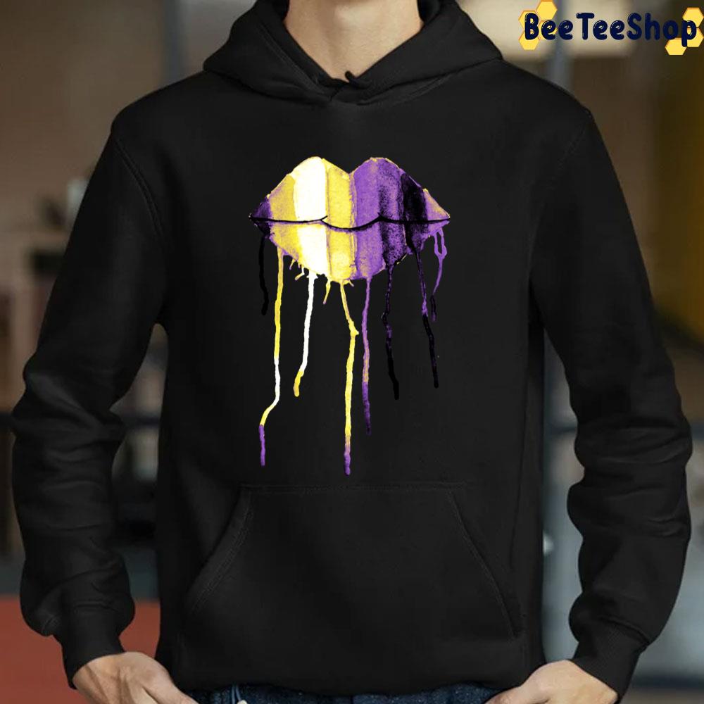 Dripping Watercolor Lips Nonbinary Pride Unisex T-Shirt Dripping Watercolor Lips Nonbinary Pride Unisex T-Shirt