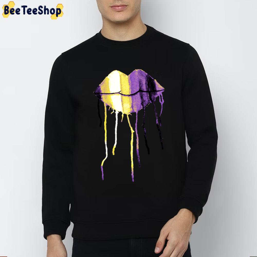 Dripping Watercolor Lips Nonbinary Pride Unisex T-Shirt Dripping Watercolor Lips Nonbinary Pride Unisex T-Shirt