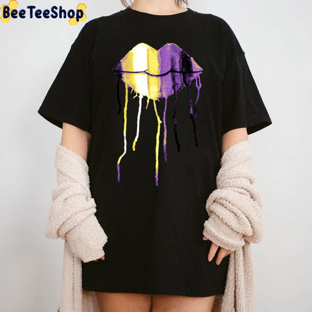 Dripping Watercolor Lips Nonbinary Pride Unisex T-Shirt Dripping Watercolor Lips Nonbinary Pride Unisex T-Shirt
