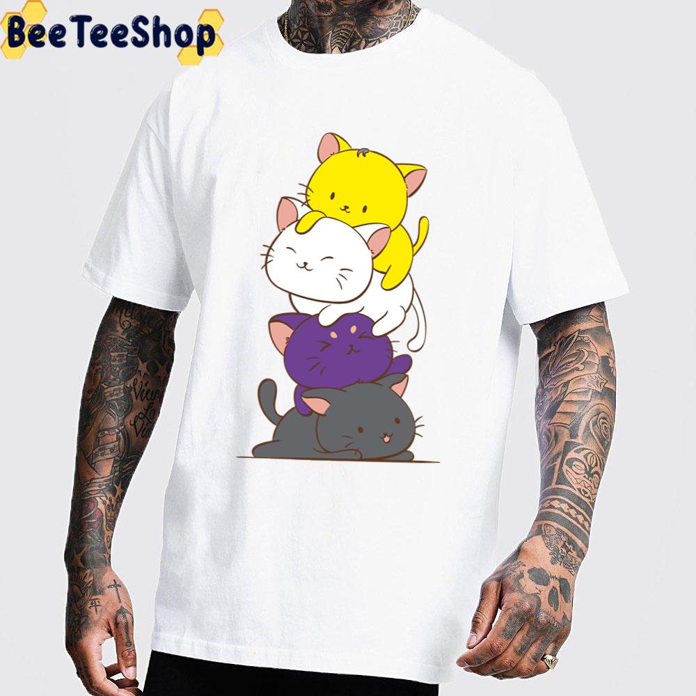 Flag Kawaii Cats Cute Lgbtq Nonbinary Pride Unisex T-Shirt Flag Kawaii Cats Cute Lgbtq Nonbinary Pride Unisex T-Shirt