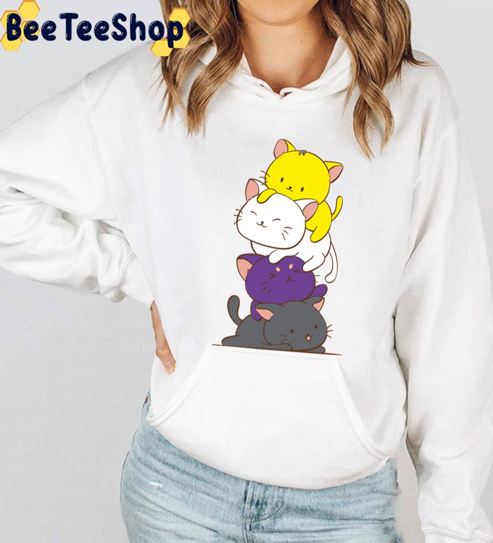 Flag Kawaii Cats Cute Lgbtq Nonbinary Pride Unisex T-Shirt Flag Kawaii Cats Cute Lgbtq Nonbinary Pride Unisex T-Shirt