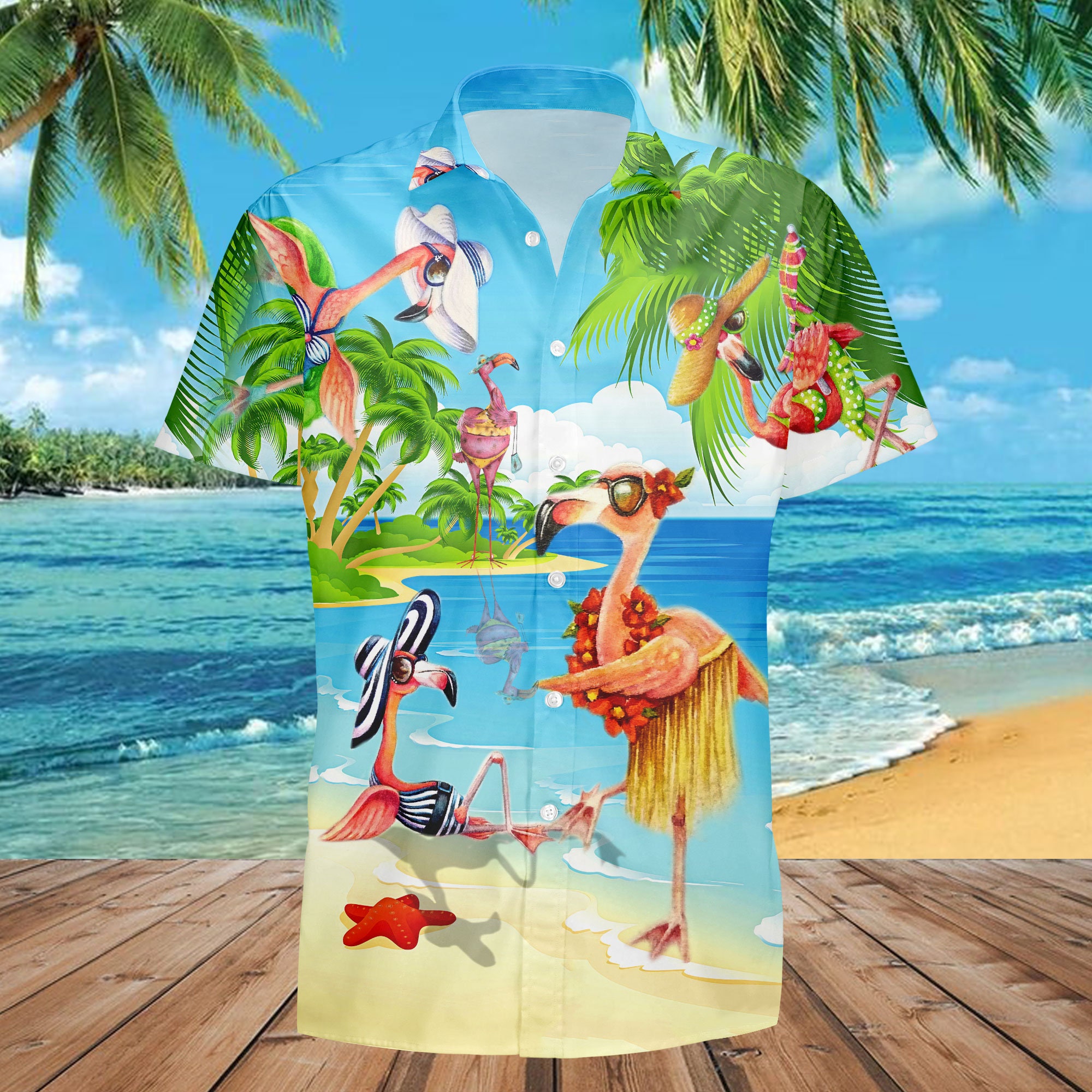Flamingo Summer Hawaii Shirt Flamingo Summer Hawaii Shirt