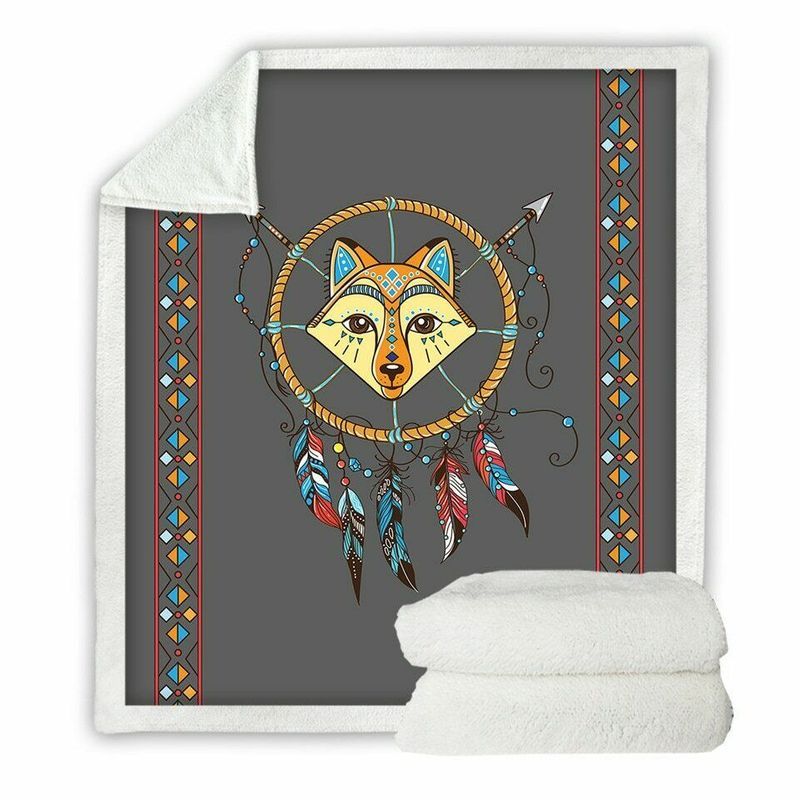 Fox Dreamcatcher Animal Premium Comfy Sofa Throw Blanket Fox Dreamcatcher Animal Premium Comfy Sofa Throw Blanket