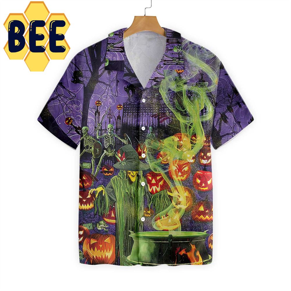Fright Night Witch Hour Halloween Hawaiian Shirt Fright Night Witch Hour Halloween Hawaiian Shirt