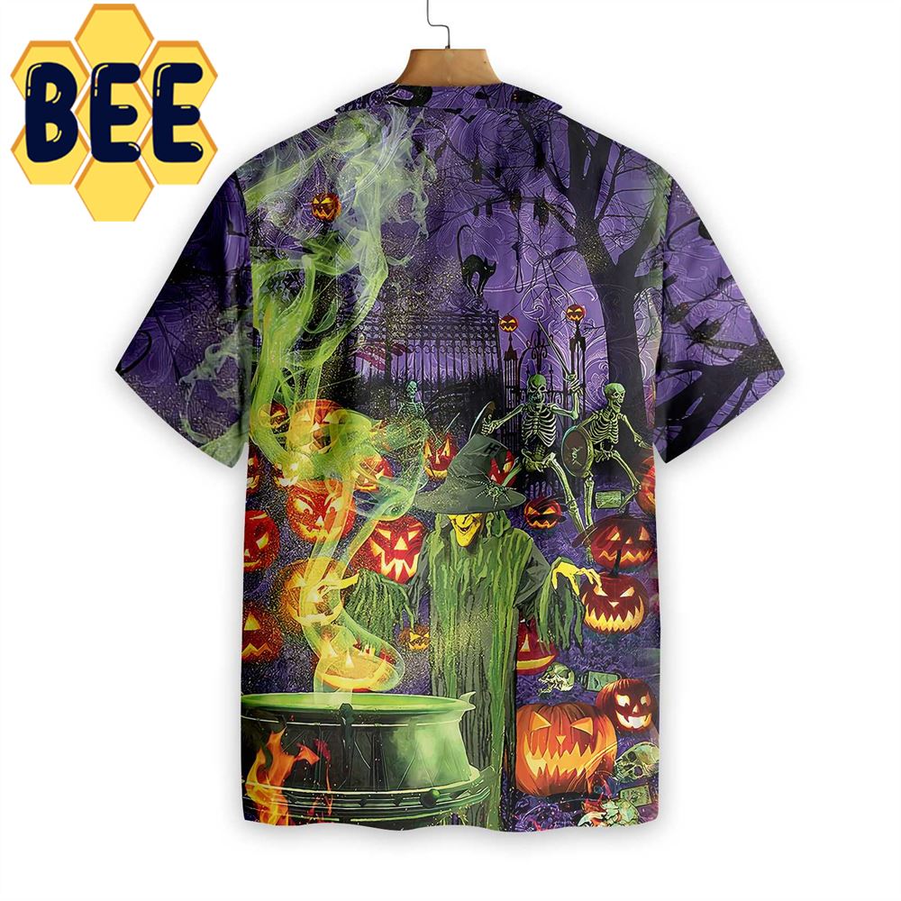 Fright Night Witch Hour Halloween Hawaiian Shirt Fright Night Witch Hour Halloween Hawaiian Shirt
