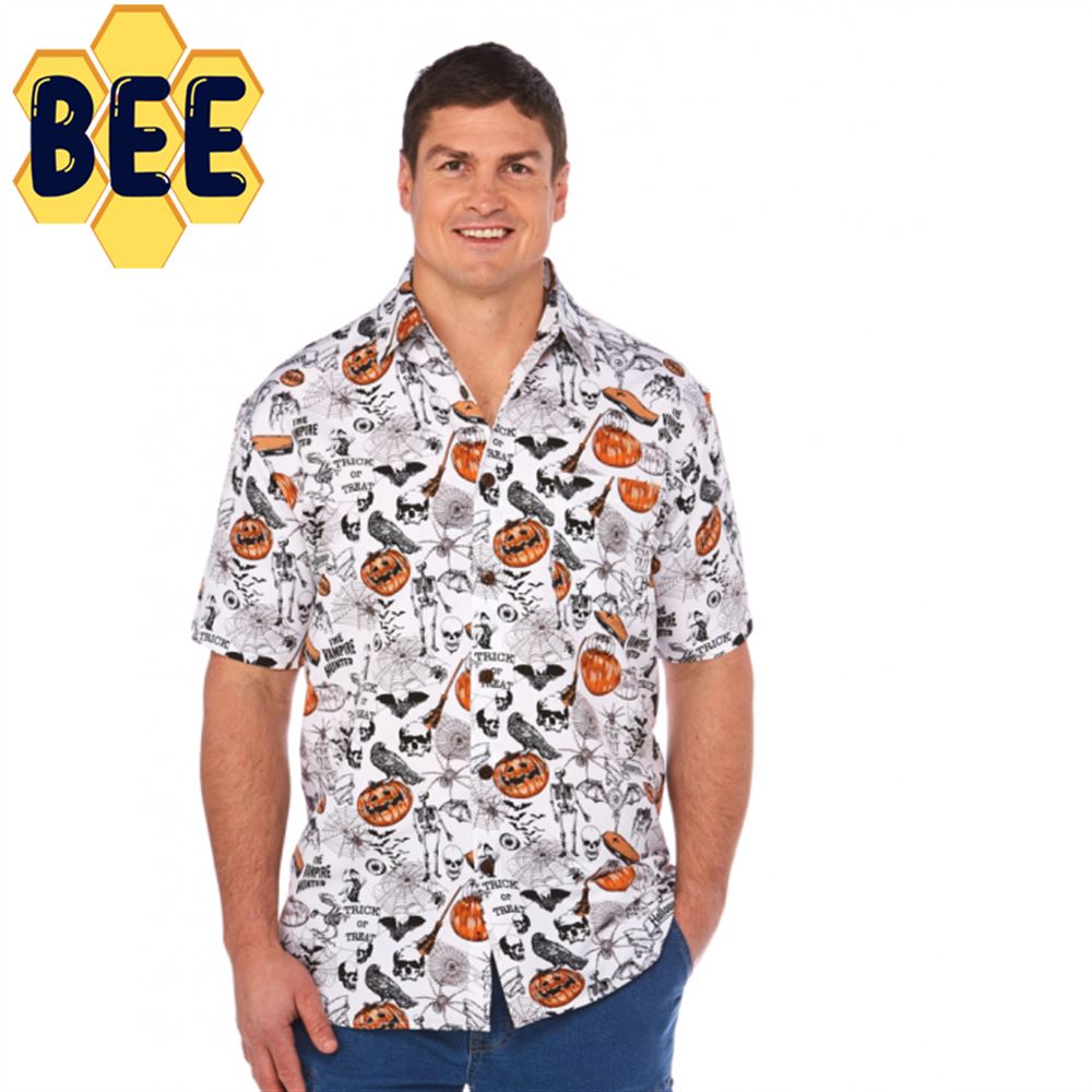 Funny Halloween Pattern Halloween Hawaiian Shirt Funny Halloween Pattern Halloween Hawaiian Shirt